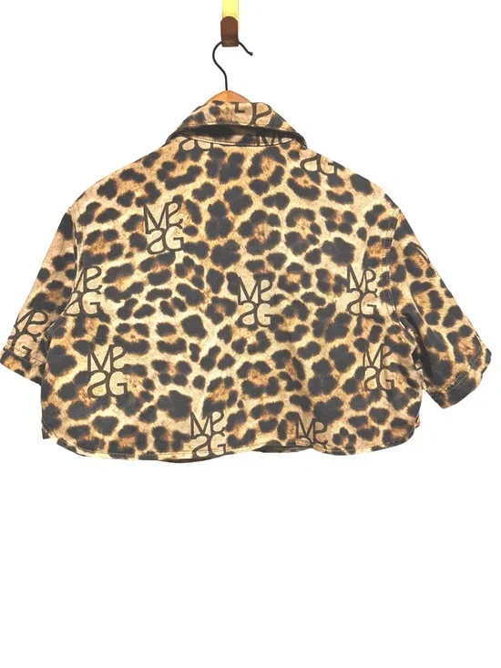 MISS GUIDED Leopard Print Cropped Jacket Coquette Y2K Grunge Indie - Picture 2 of 5